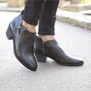 Vionic Women’s Cecily Ankle Boots Black‎ Leather Size 7.5